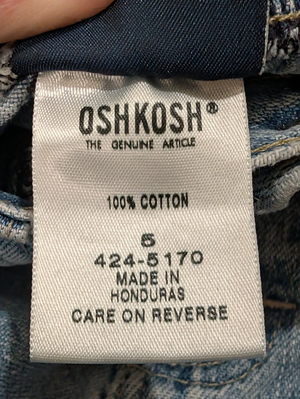 Vintage 90s OshKosh B'gosh OKB Carpenter Jeans Kids Size 6 Hammer Loop Denim